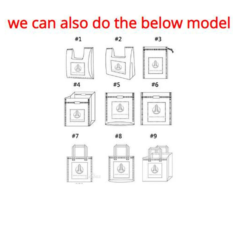 100pcs Custom Logo tote bags Shopping bags High quality Suture 80gms nonwoven bags Clothes and shoes jewelry bags