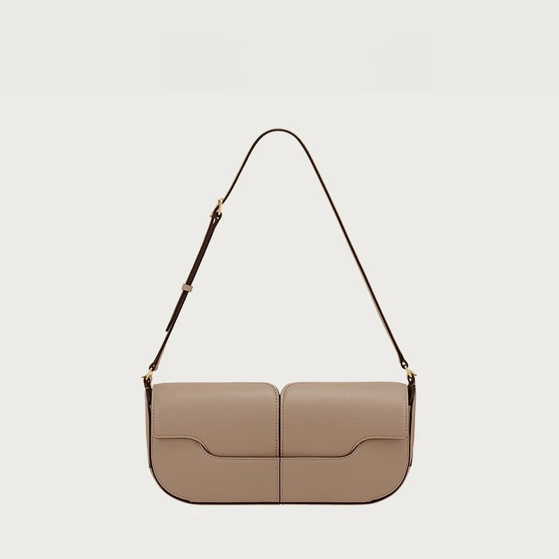 2025 French Luxury and Fashionable One Shoulder Underarm Handbag, Cowhide Commuting Handbag, Casual and Simple French Stick Bag