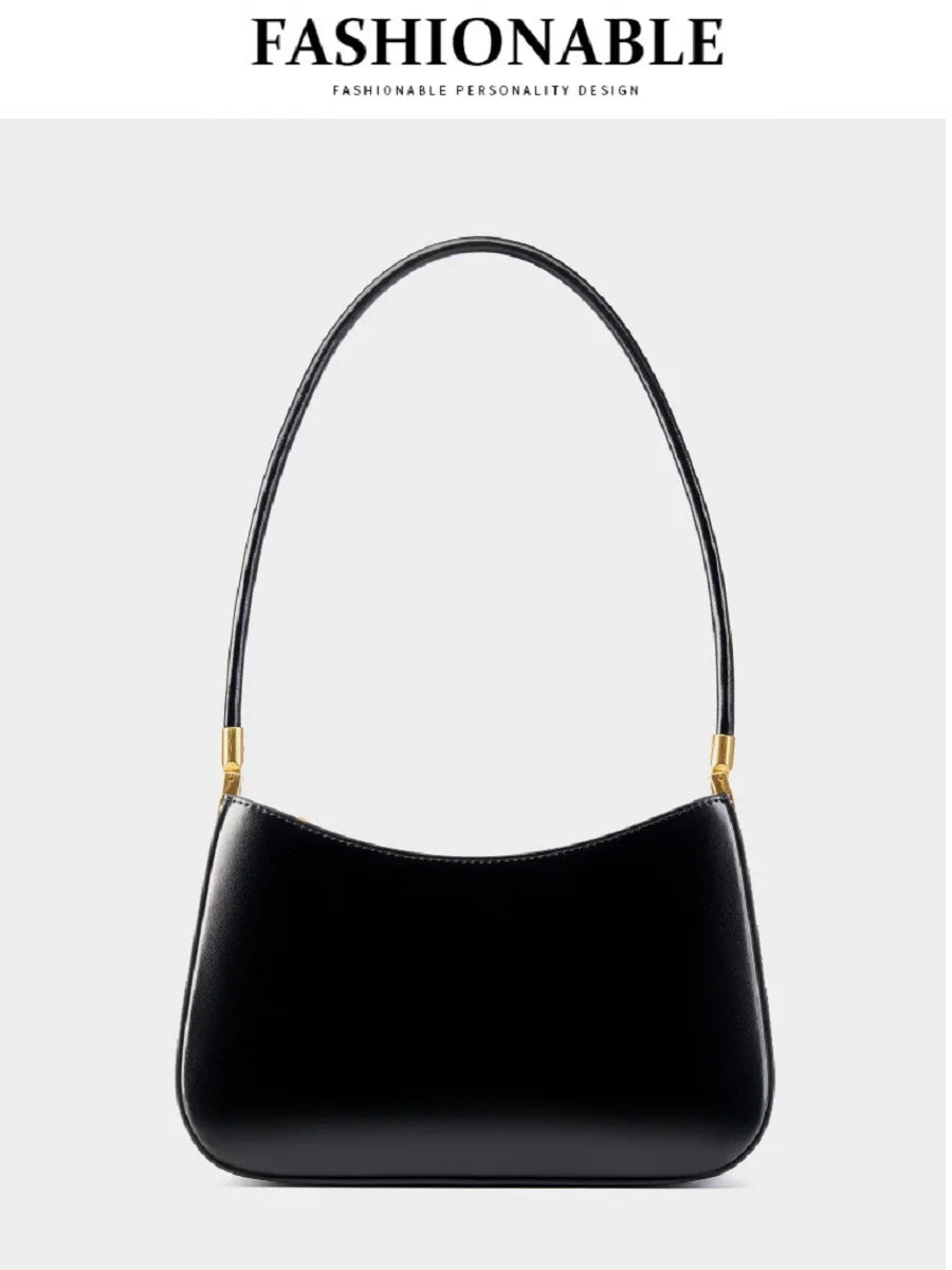 100% Genuine Leather Commuter Baguette Bag 2025 Fashion Women's handbag Underarm Shoulder Bag Female Hobo Bag For Women