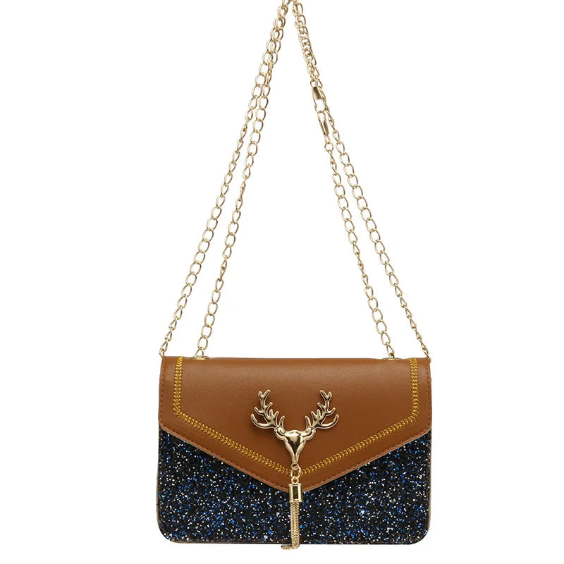 2025 Korean Style Sparkle Chain Crossbody Bag Women, Fringe Shoulder Purse, Fashion Classic Small Bags, Free Shipping, Hot Sale