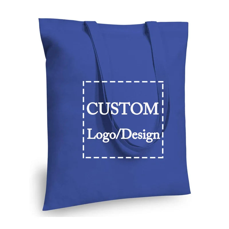 10/20/50pcs Custom Logo Canvas Tote Bag Eco-Friendly Shoulder Bag for Women & Men | Lightweight Durable Reusable Shopping Bag
