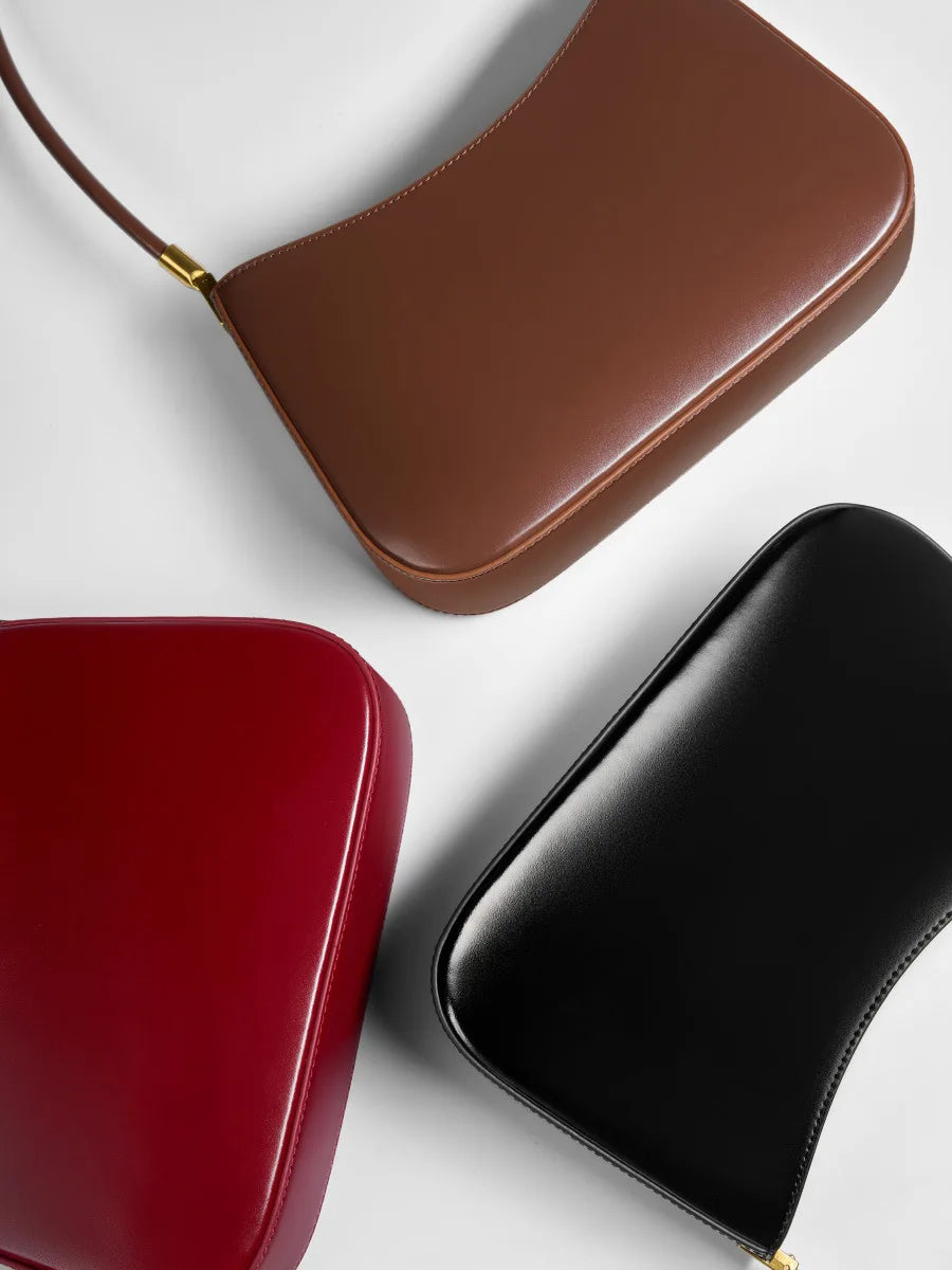 100% Genuine Leather Commuter Baguette Bag 2025 Fashion Women's handbag Underarm Shoulder Bag Female Hobo Bag For Women