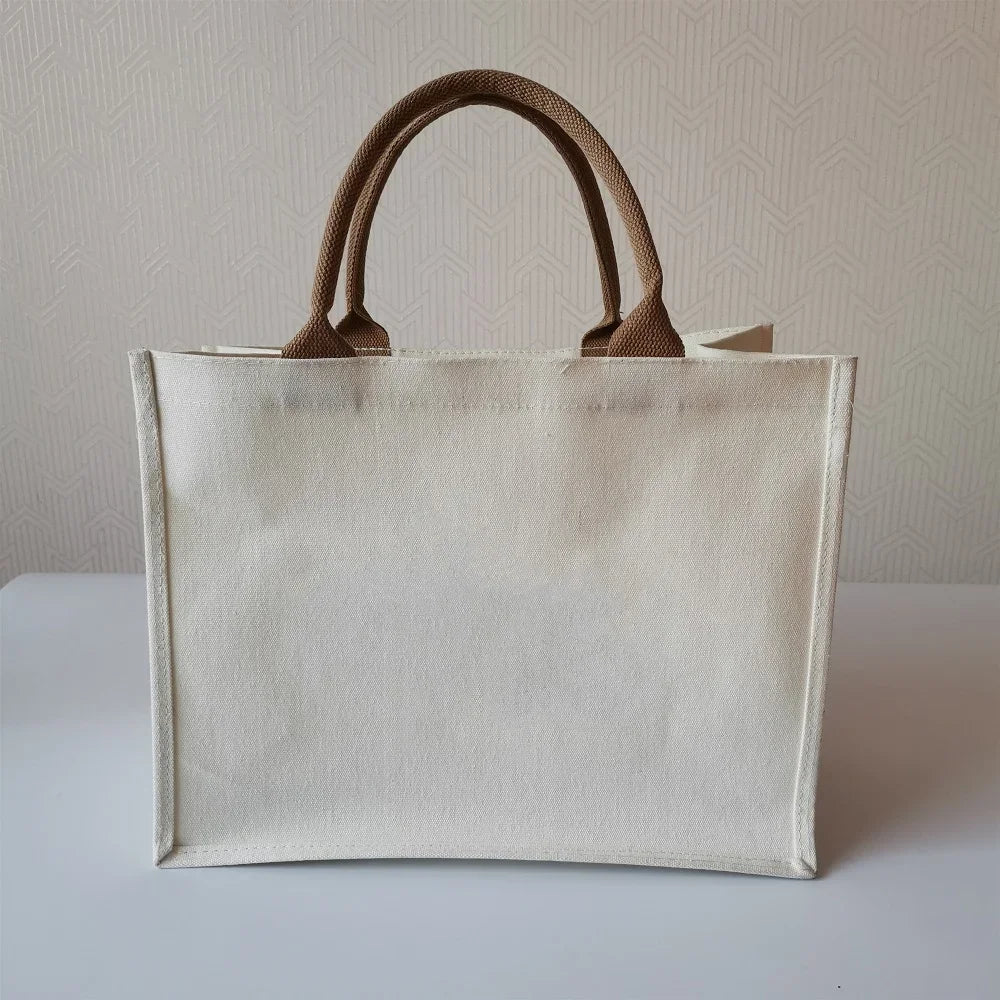 100Pcs Custom Canvas Tote Bags with Waterproof Inner Coating Reusable Cotton Shopping Bags with Logo for Events Travel Agencies