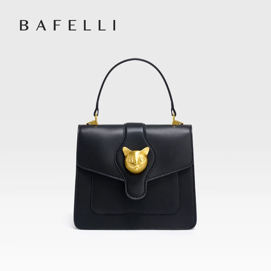 BAFELLI 2025 WOMEN'S BUSINESS STYLISH SHOPPER BAG LADY DESIGN HANDBAGS ORIGINAL BRAND PURSE SHOULDER CROSSBODY  NEW CAT LEATHER